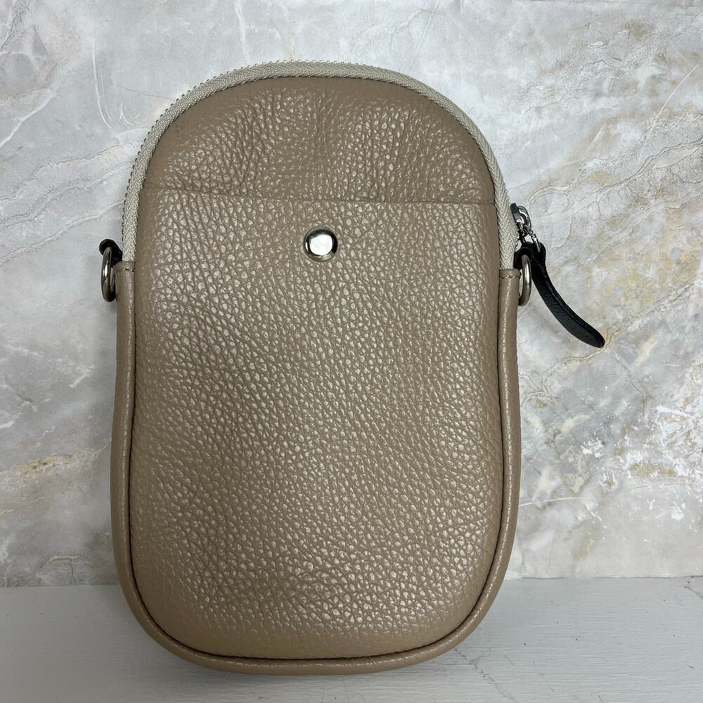 Divina Firenze Italy Amanda Black Beige Leather Crossbody Bag Missing Strap